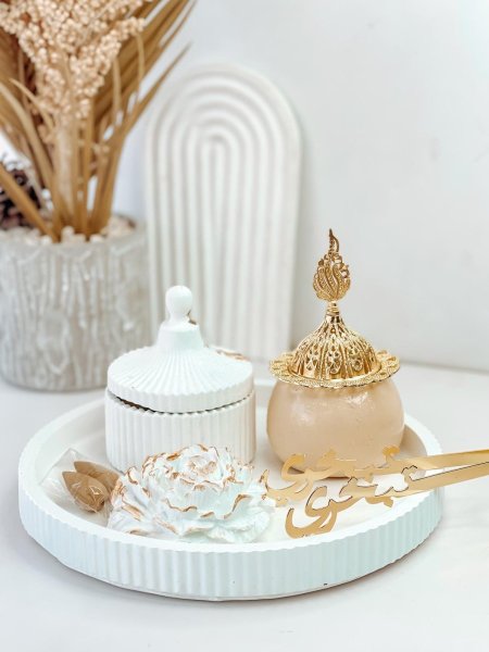 طقم مبخرة مع كوستر handmade