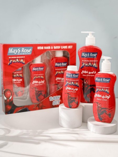 بكج العناية بالشعر والجسم للاطفال(spider man) Mays Rose